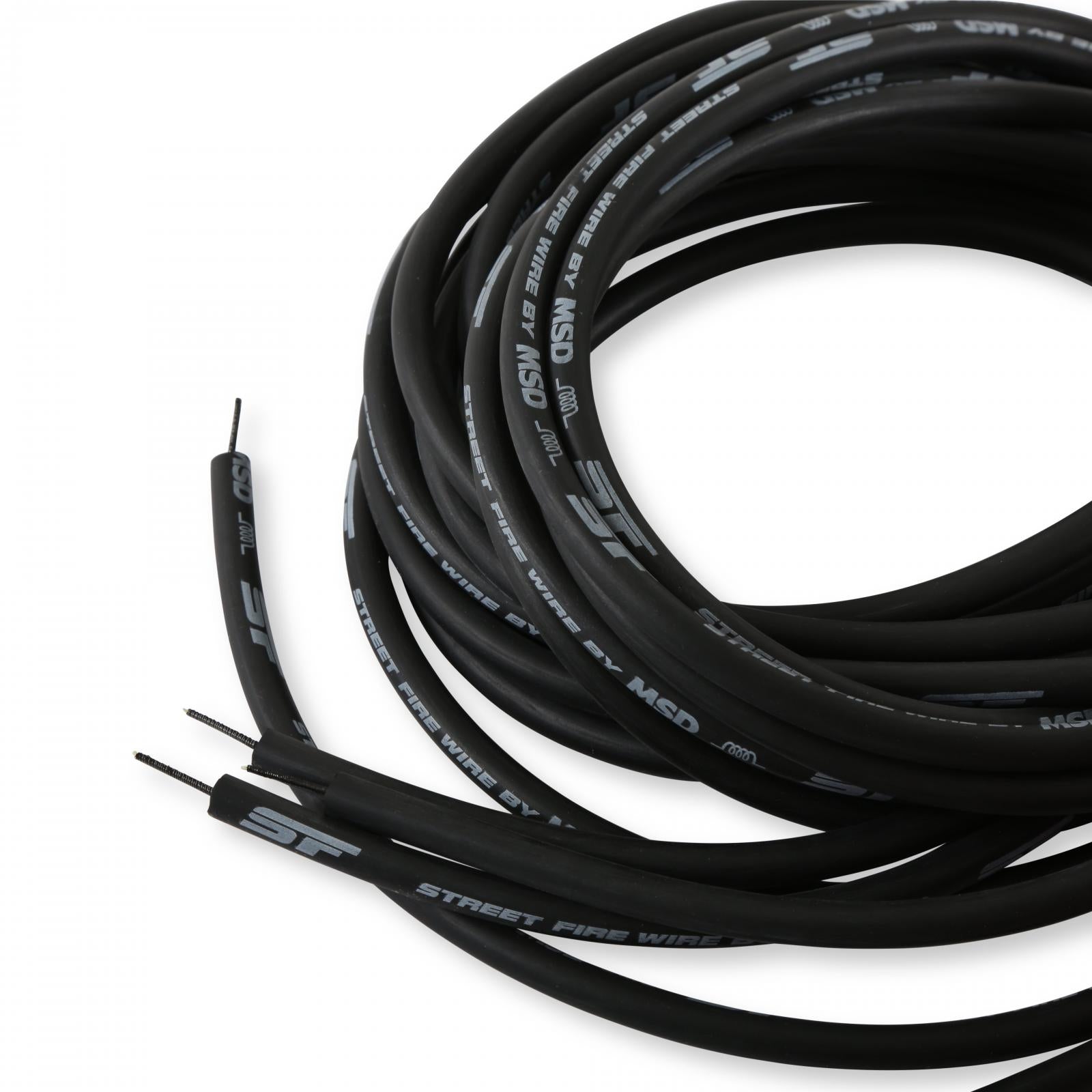 Street-Fire Wire Set 8 Cyl 90 Degree, Sock/ Hei, Univ The Terminals Are Covered In Black Boots That Protect The Conductor From Engine Heat To Ensure Spark Delivery MSD Ignition-3