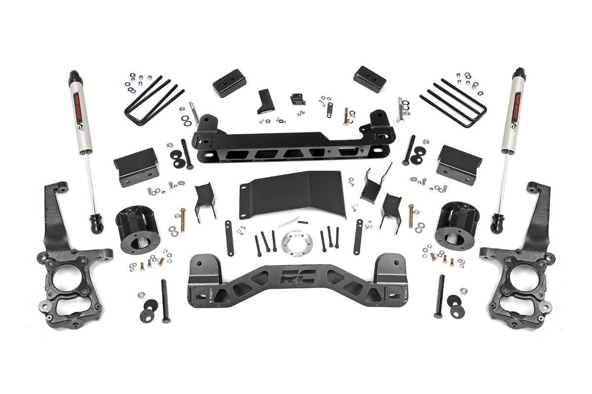 Rough Country 4 Inch Suspension Lift Kit w/V2 Shocks 15-20 F-150 Rough Country