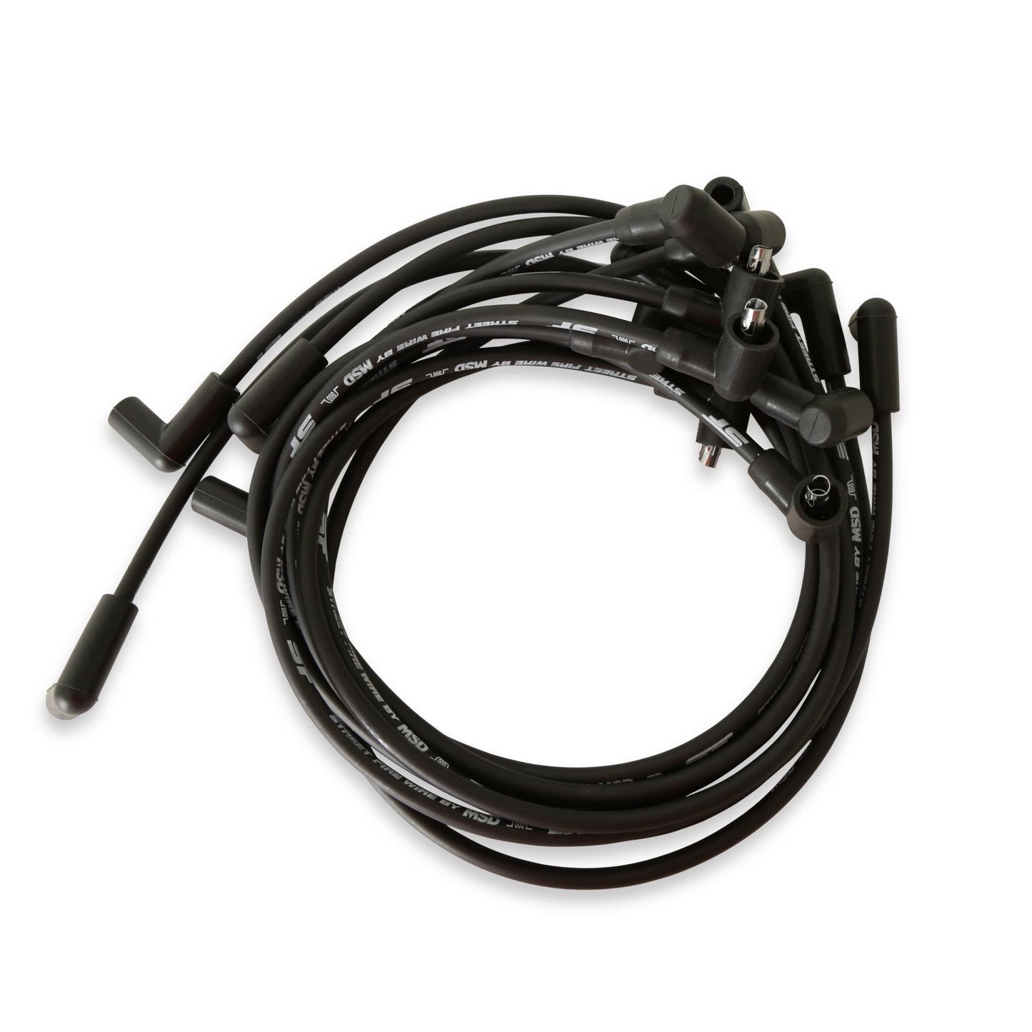 Street-Fire Wire Set Sbc, Socket Dist. Cap Over Vc The Terminals Are Covered In Black Boots That Protect The Conductor From Engine Heat To Ensure Spark Delivery MSD Ignition