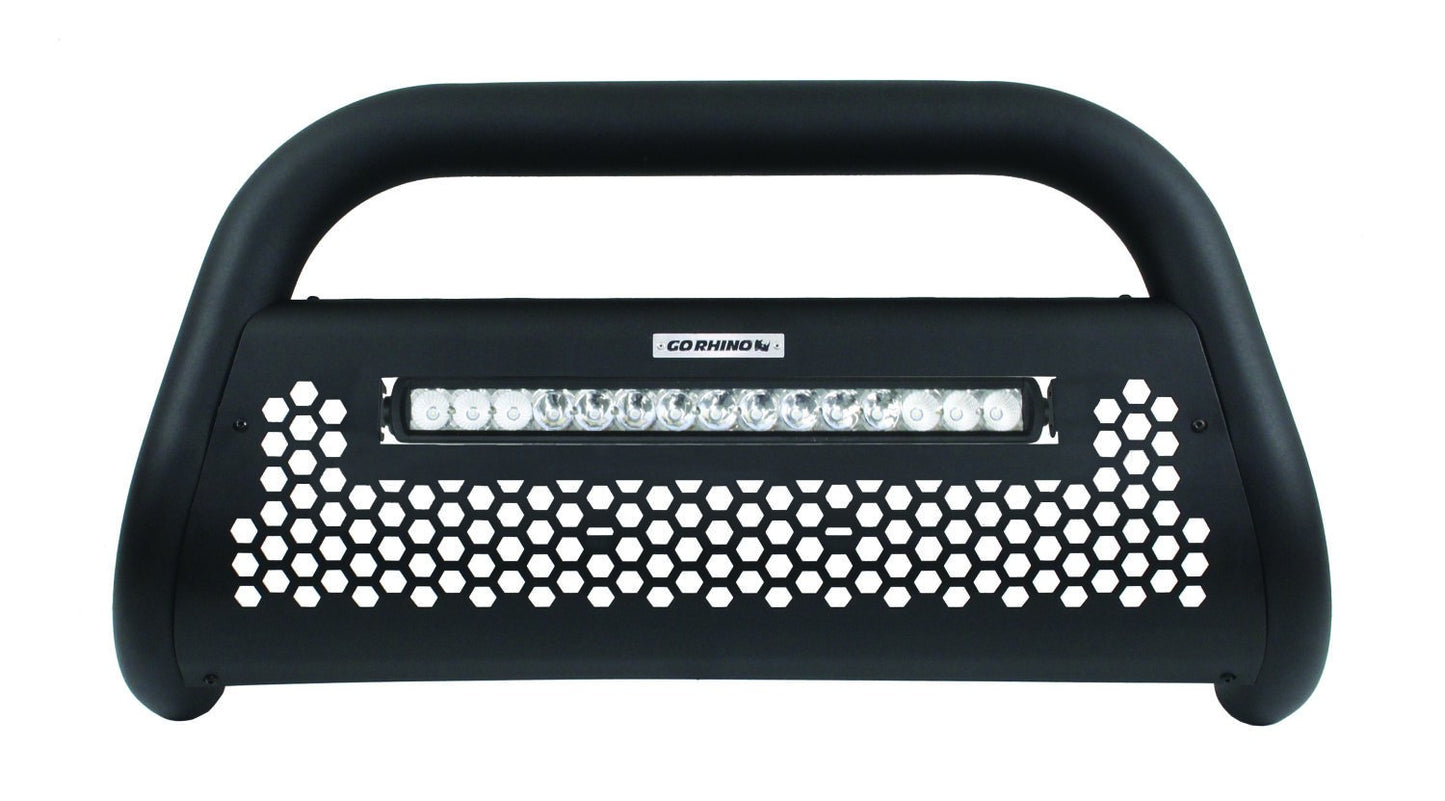 RC2 LR Bull Bar with Mounting Brackets & 20 Inch Light Bar Textured Black 2019-2024 Ram 1500 Go Rhino-2