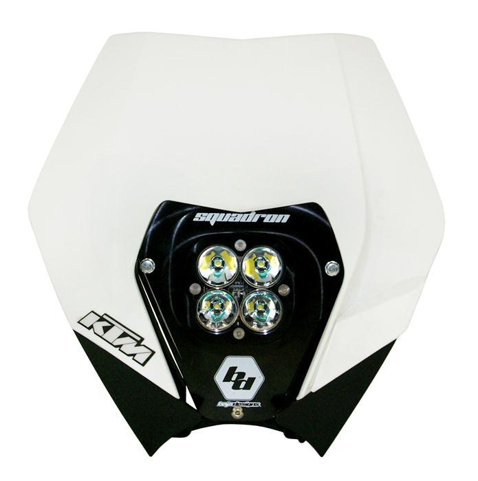 KTM Headlight Kit AC 08-16 w/ Headlight Shell White Squadron Sport Baja Designs-1