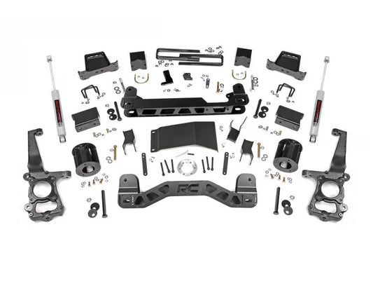 Rough Country 6 Inch Suspension Lift Kit Lifted Struts 15-20 F-150 4WD Rough Country