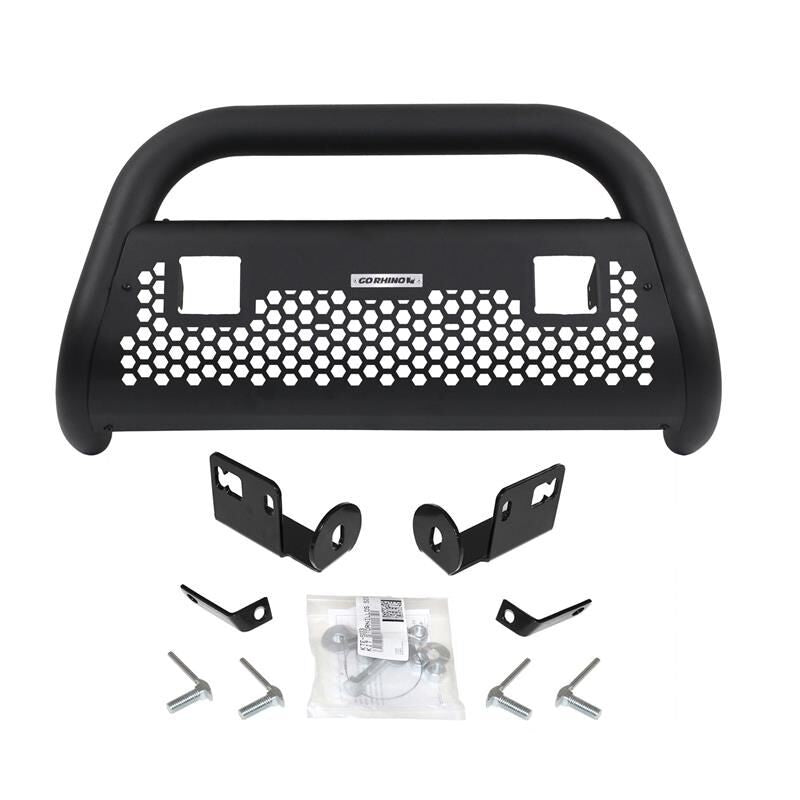 RC2 LR Bull Bar with Mounting Brackets & Two 3 Inch Cube Lights Textured Black 2017-2025 Ford F-250/F-350 Go Rhino-1
