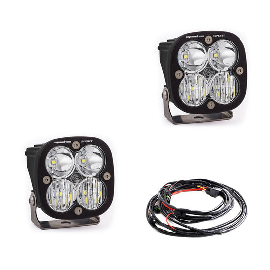 Squadron Sport Black LED Light Pod Pair (Driving/Combo, Clear) Baja Designs