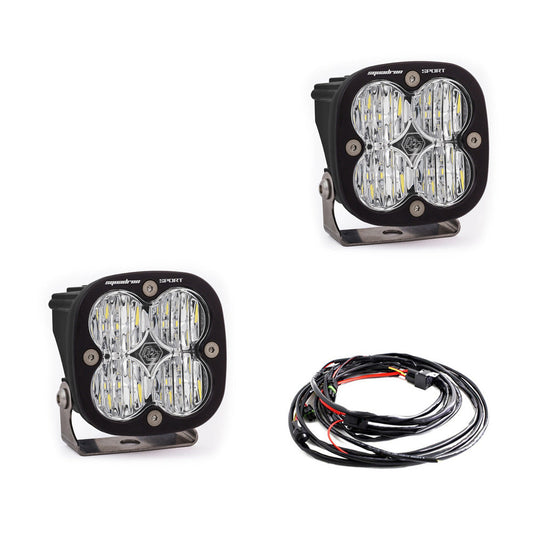 Squadron Sport Black LED Light Pod Pair (Wide Cornering, Clear) Baja Designs