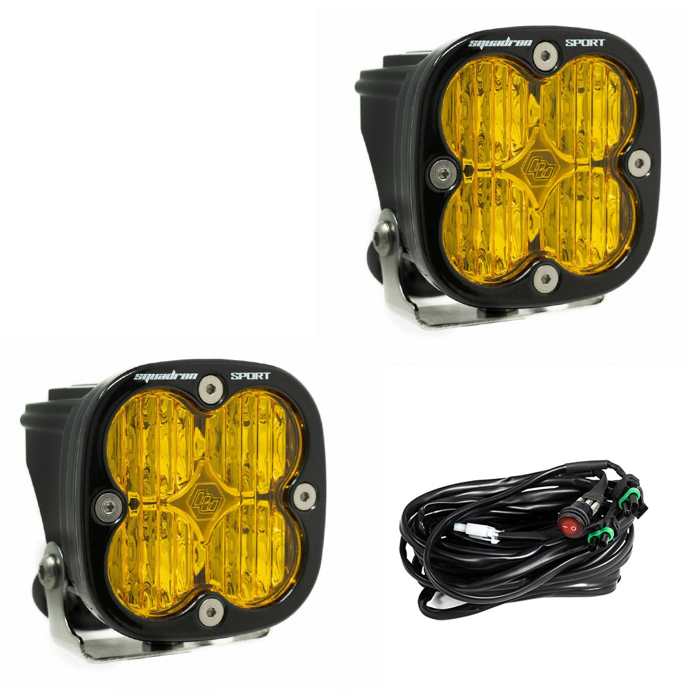 LED Light Pods Amber Lens Pair Squadron Sport Baja Designs