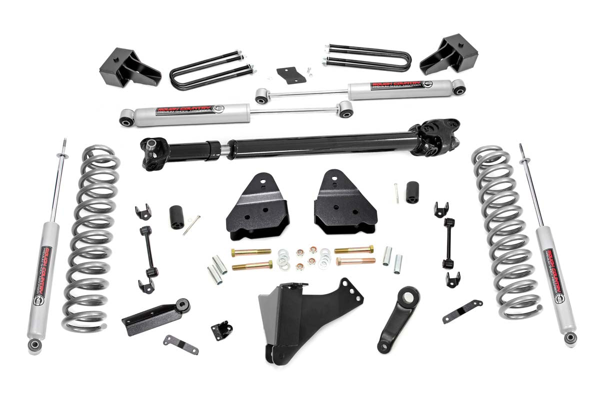 Rough Country 4.5 Inch Inch Ford Suspension Lift Kit w/ N3 Shocks and Front Driveshaft 17-20 F-350 4WD Diesel Dually Rough Country