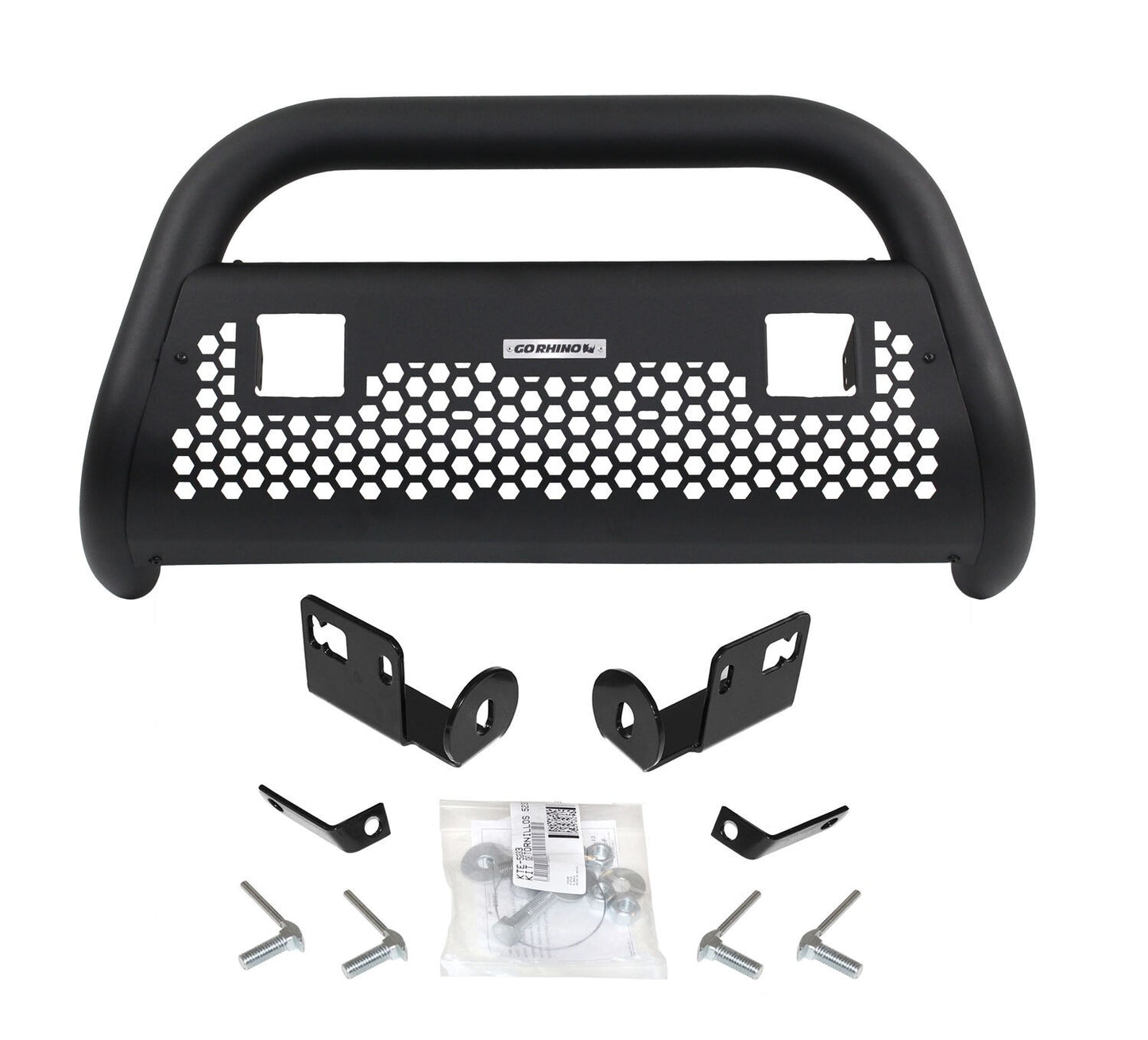 RC2 LR Bull Bar with Mounting Brackets & Two 3 Inch Light Openings Textured Black 1999-2007 Ford F-250/F-350 Go Rhino