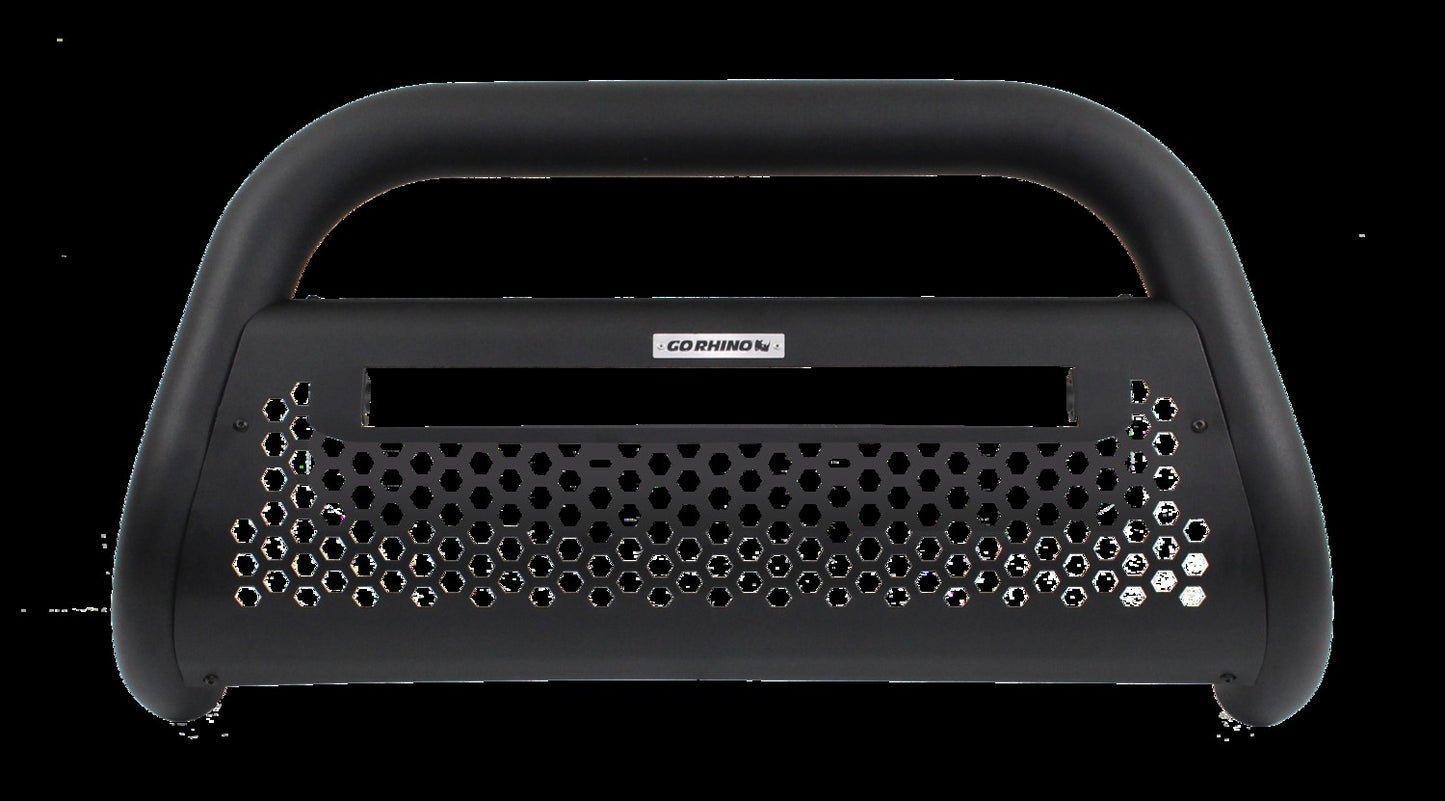 RC2 LR Bull Bar with Mounting Brackets & 20 Inch Light Bar Opening Textured Black 1999-2007 Ford F-250/F-350 Go Rhino-1