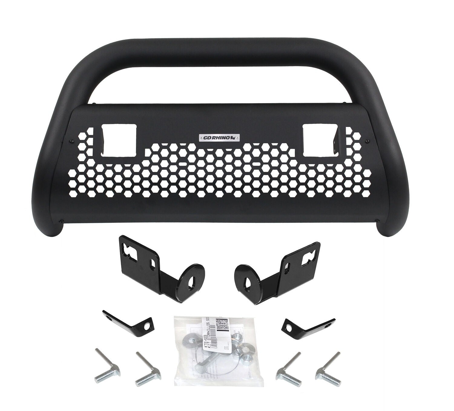 RC2 LR Bull Bar with Mounting Brackets & Two 3 Inch Light Openings Textured Black 2008-2016 Ford F-250/F-350 Go Rhino