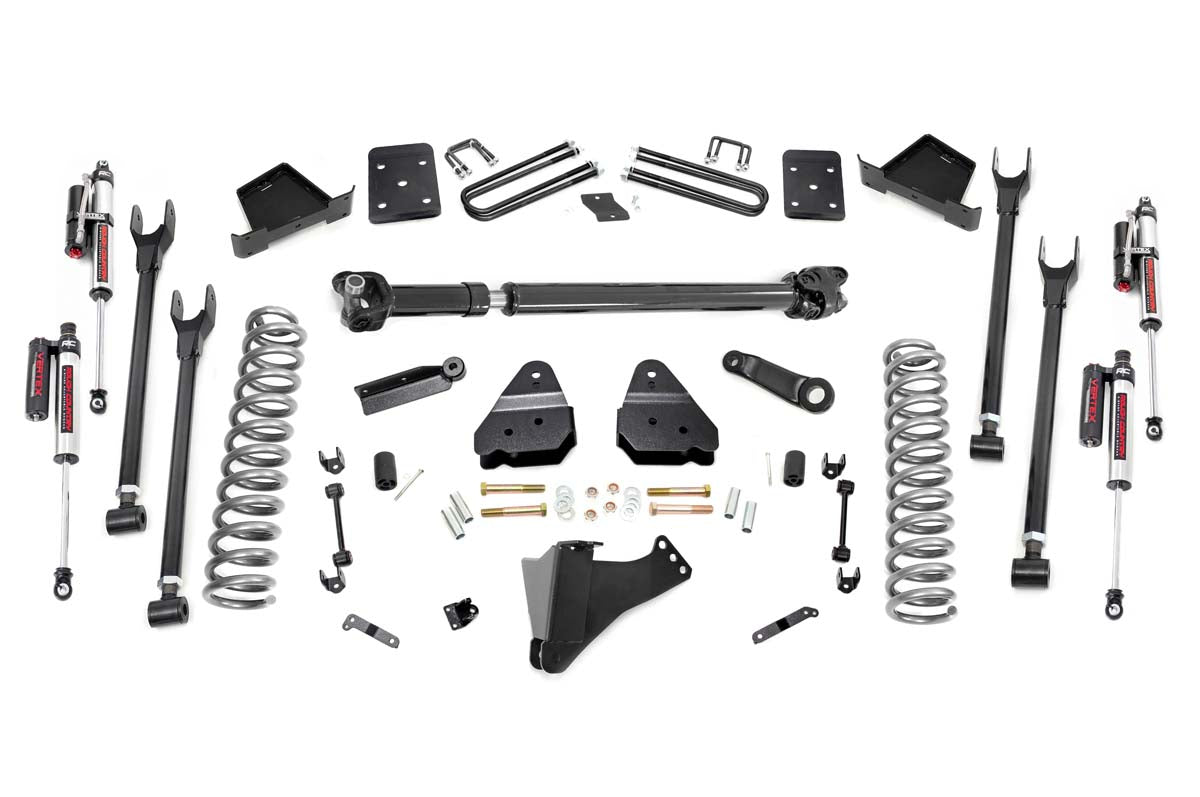 Rough Country 6 Inch Ford 4-Link Suspension Lift Kit w/Front Drive Shaft 17-19 F-250 4WD Diesel Rough Country