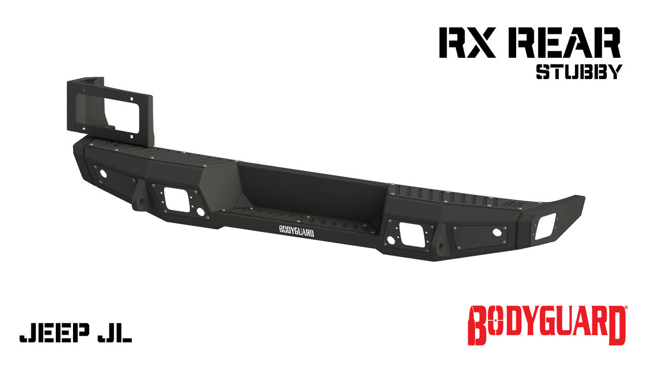 2018-2025 Jeep Wrangler JL Rear Bumper Sensor Cutouts Reverse Light Cutouts Bodyguard Bumpers