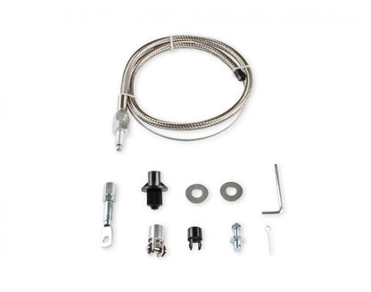 Throttle Cable Kit Stainless Steel Braided Adjustable and cuts to length. 36 Inch cable with 24 Inch sleeve Mr Gasket-1