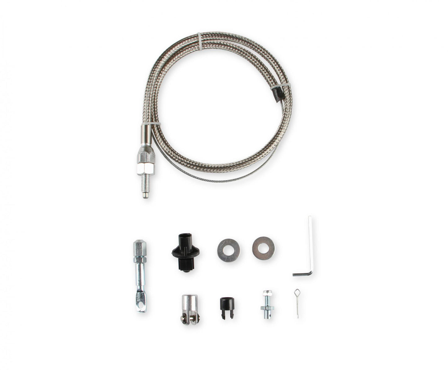 Throttle Cable Kit Stainless Steel Braided Adjustable and cuts to length. 36 Inch cable with 24 Inch sleeve Mr Gasket-2