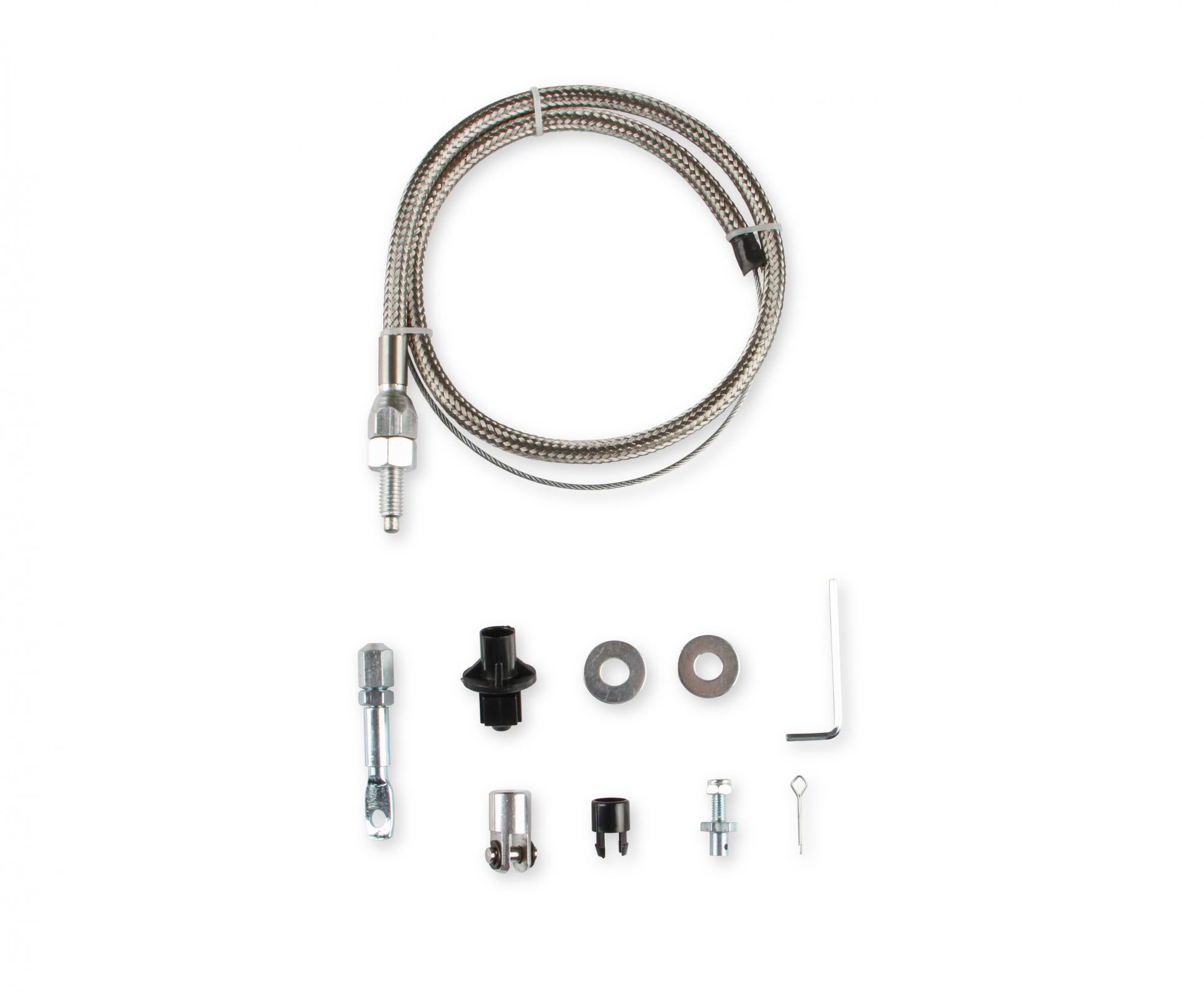 Throttle Cable Kit Stainless Steel Braided Adjustable and cuts to length. 36 Inch cable with 24 Inch sleeve Mr Gasket-2