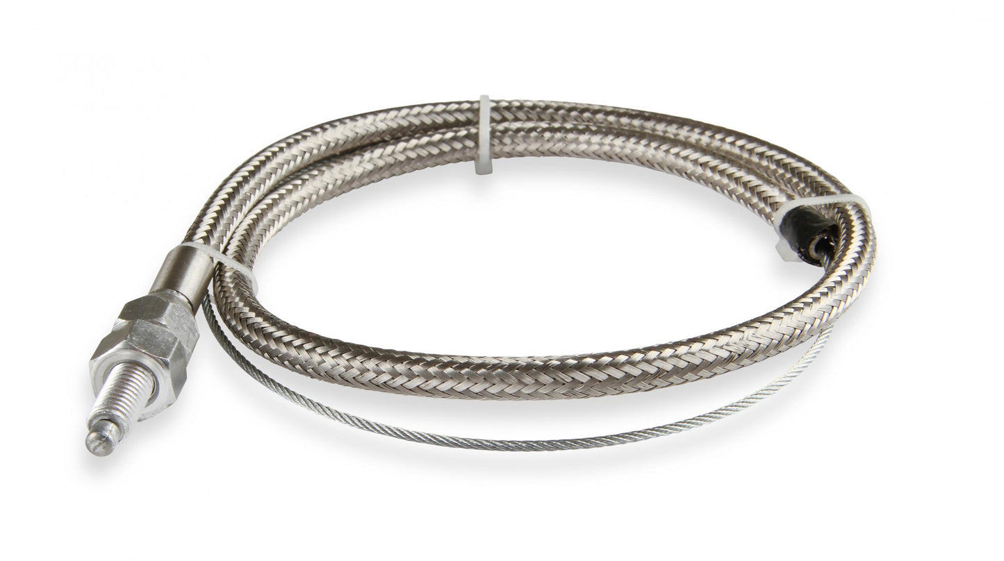 Throttle Cable Kit Stainless Steel Braided Adjustable and cuts to length. 36 Inch cable with 24 Inch sleeve Mr Gasket-5
