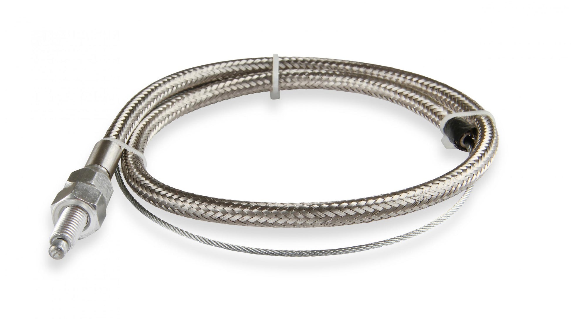 Throttle Cable Kit Stainless Steel Braided Adjustable and cuts to length. 36 Inch cable with 24 Inch sleeve Mr Gasket-5