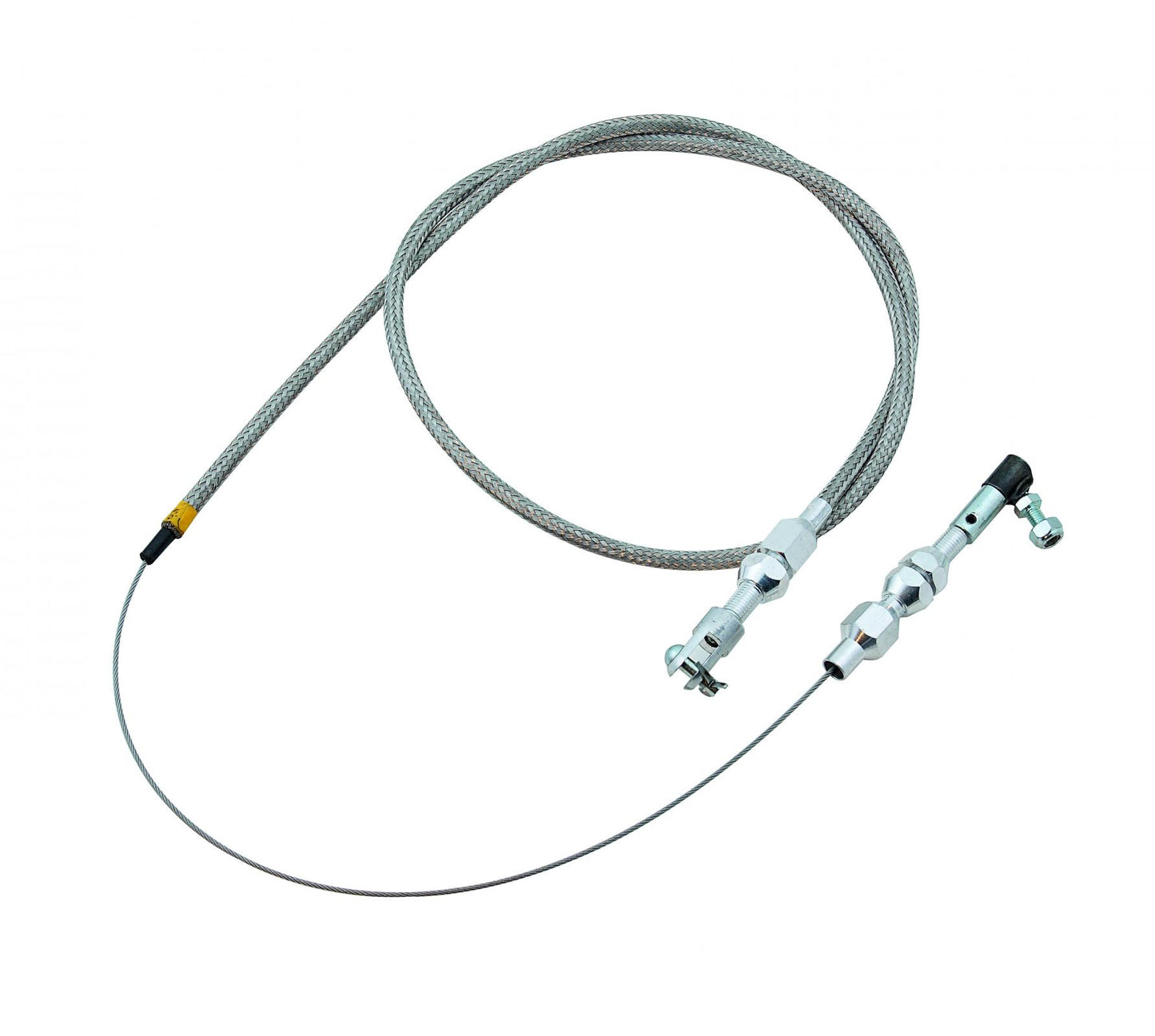 Braided Stainless Throttle Cable 36 Inch Long Cable Wrapped with a 24 Inch Stainless Steel Braided Sleeve Mr Gasket