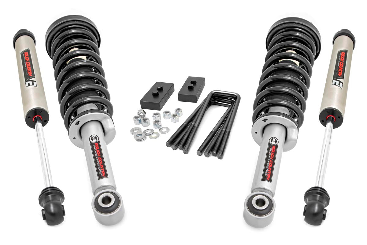 Rough Country 2 Inch Leveling Lift Kit Lifted Struts & V2 Shocks 09-13 F-150 Rough Country