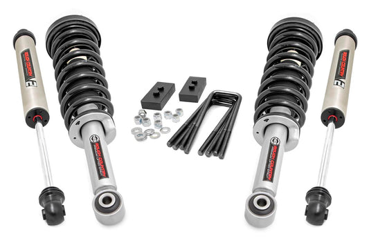 Rough Country 2 Inch Leveling Lift Kit Lifted Struts & V2 Shocks 09-13 F-150 Rough Country