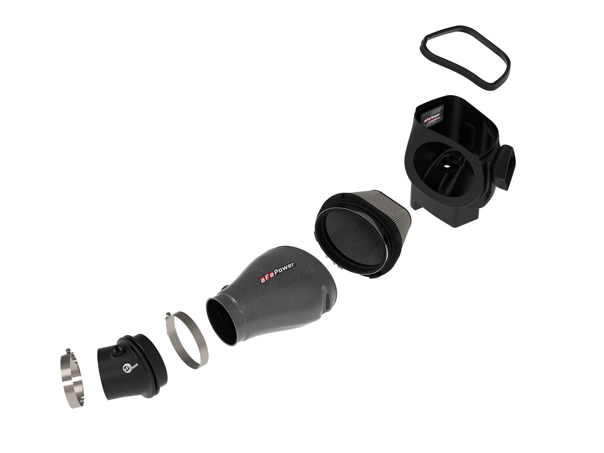 Track Series Carbon Fiber Intake System w/ Pro Dry S Filter Jeep Grand Cherokee Trackhawk (WK2) 2018 V8-6.2L (sc) aFe Power-1