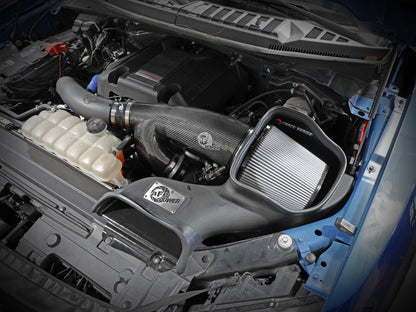 Track Series Carbon Fiber Intake System w/ Pro Dry S Filter Ford F-150 Raptor 17-20 V6-3.5L (tt) aFe Power-6