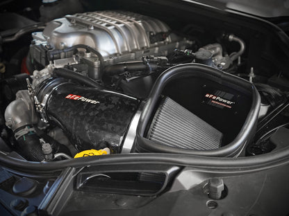 Track Series Carbon Fiber Intake System w/ Pro Dry S Filter Dodge Durango SRT Hellcat 21-26 V8-6.2L (sc) aFe Power-6