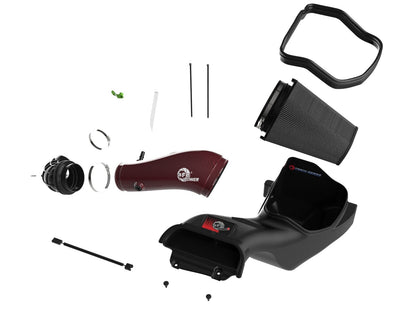 Track Series Red Kevlar/Carbon Fiber Intake System w Pro 5R Filter Black Ford F-150 Raptor R 23-26 V8-5.2L (sc) aFe Power-1