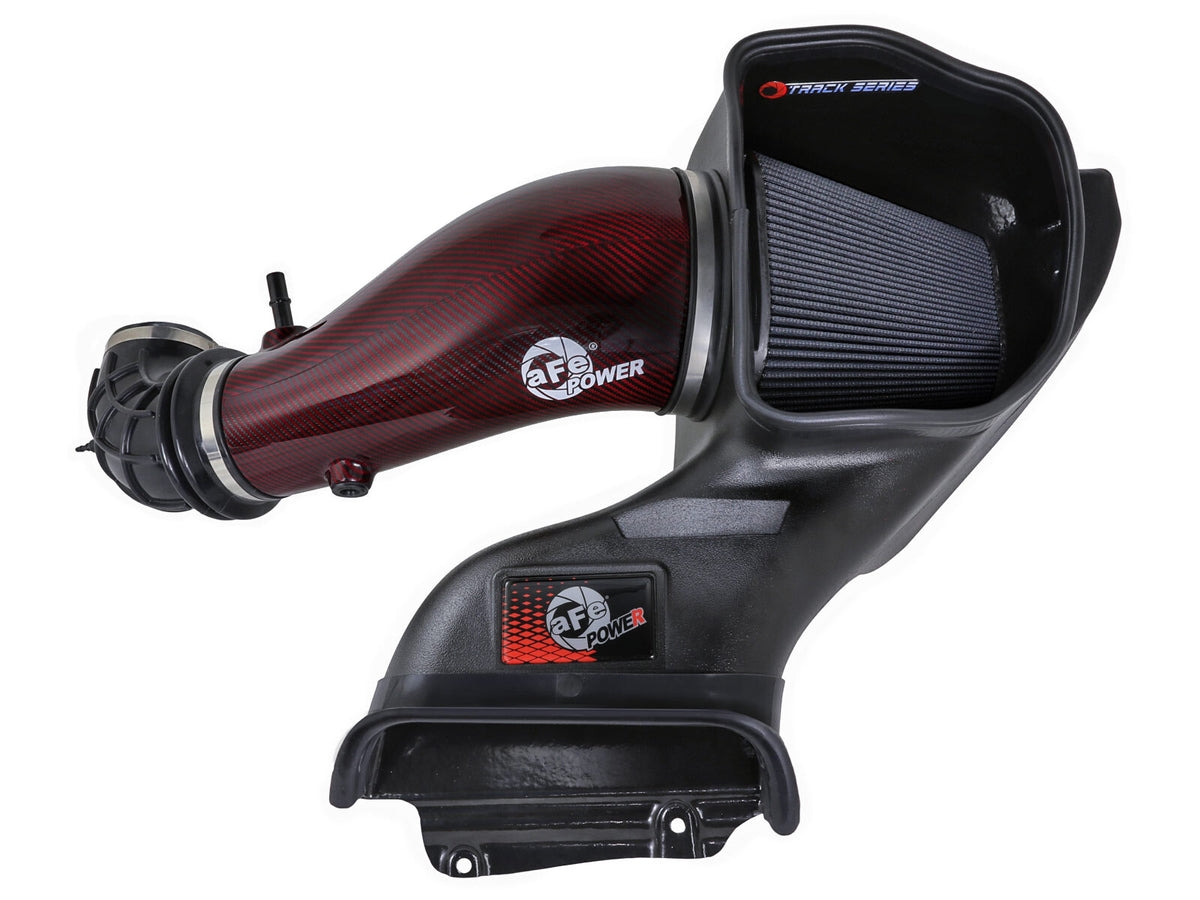 Track Series Red Kevlar/Carbon Fiber Intake System w Pro 5R Filter Black Ford F-150 Raptor R 23-26 V8-5.2L (sc) aFe Power-4