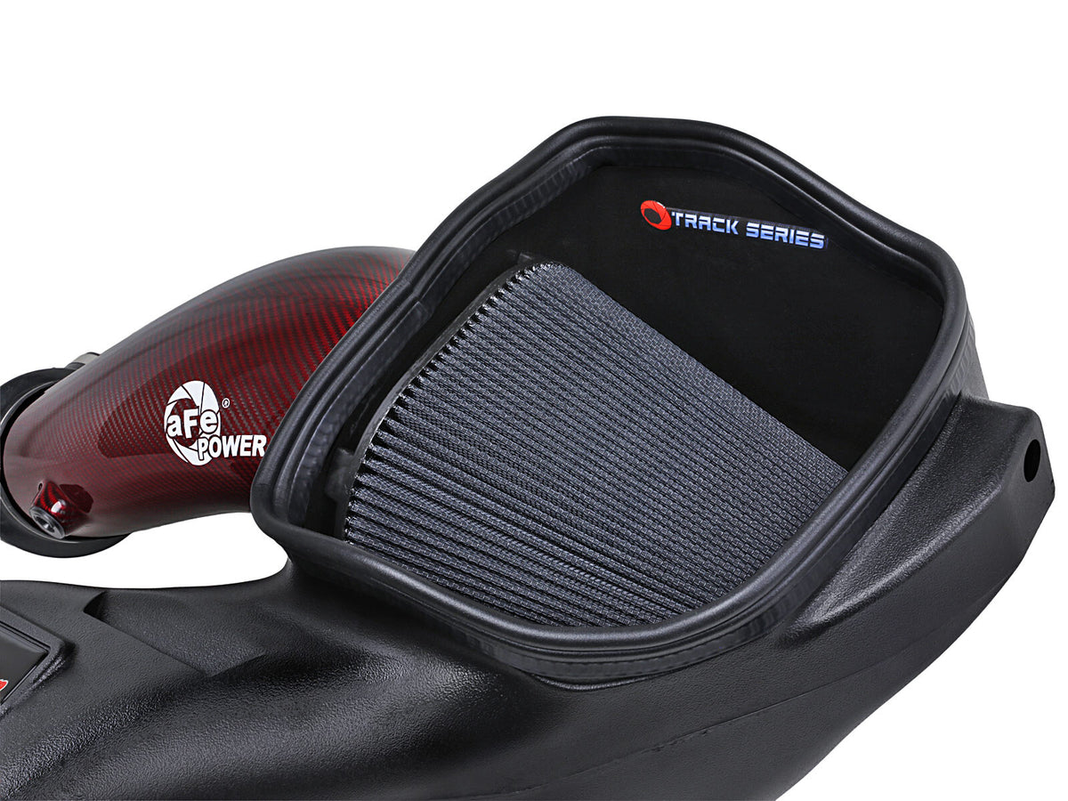 Track Series Red Kevlar/Carbon Fiber Intake System w Pro 5R Filter Black Ford F-150 Raptor R 23-26 V8-5.2L (sc) aFe Power-5
