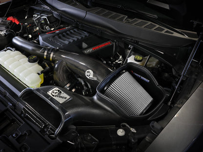 Track Series Carbon Fiber Intake System w/ Pro Dry S Filter Ford F-150 Raptor 21-26 V6-3.5L (tt) aFe Power-5