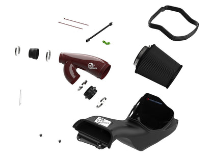 Track Series Red Kevlar/Carbon Fiber Intake System w Pro 5R Filter Black Ford F-150 Raptor 17-26 V6-3.5L (tt) aFe Power-1