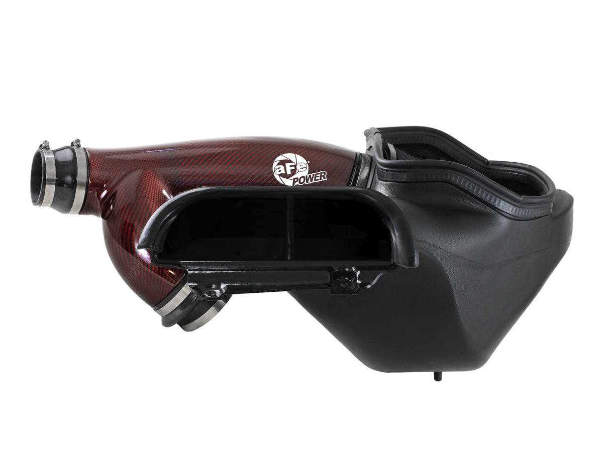 Track Series Red Kevlar/Carbon Fiber Intake System w Pro 5R Filter Black Ford F-150 Raptor 17-26 V6-3.5L (tt) aFe Power-3