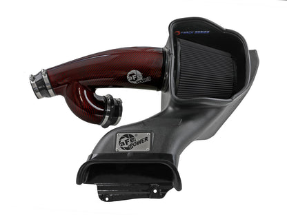Track Series Red Kevlar/Carbon Fiber Intake System w Pro 5R Filter Black Ford F-150 Raptor 17-26 V6-3.5L (tt) aFe Power-4