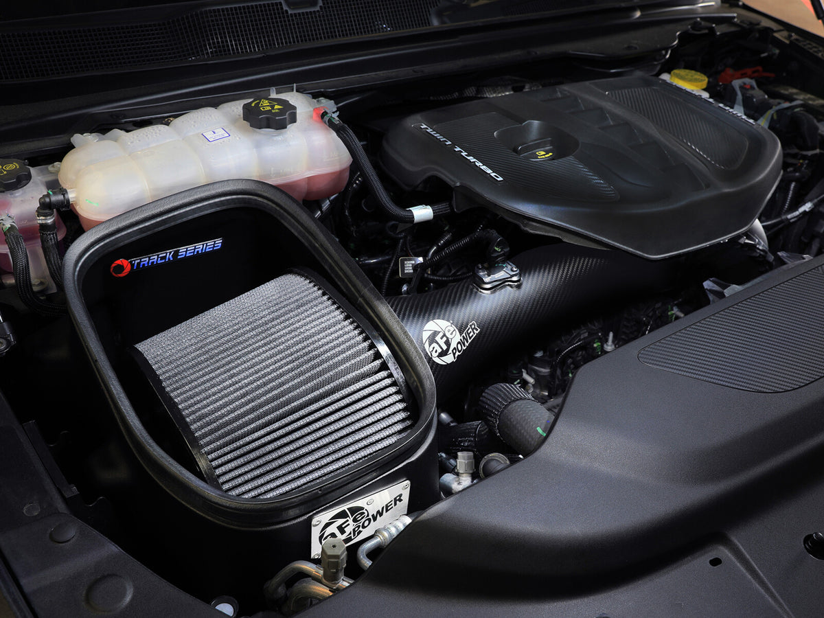 Track Series Carbon Fiber Intake System w/ Pro Dry S Filter Ram 1500 Rho 25-26 L6-3.0L (tt) aFe Power-5