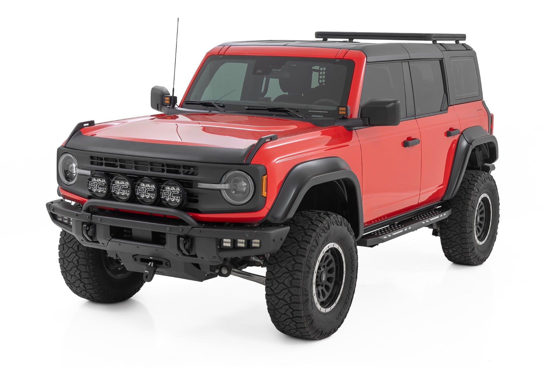 AC2 Running Boards Amber/White 4-Door Ford Bronco 4WD (2021-2025) Rough Country-3