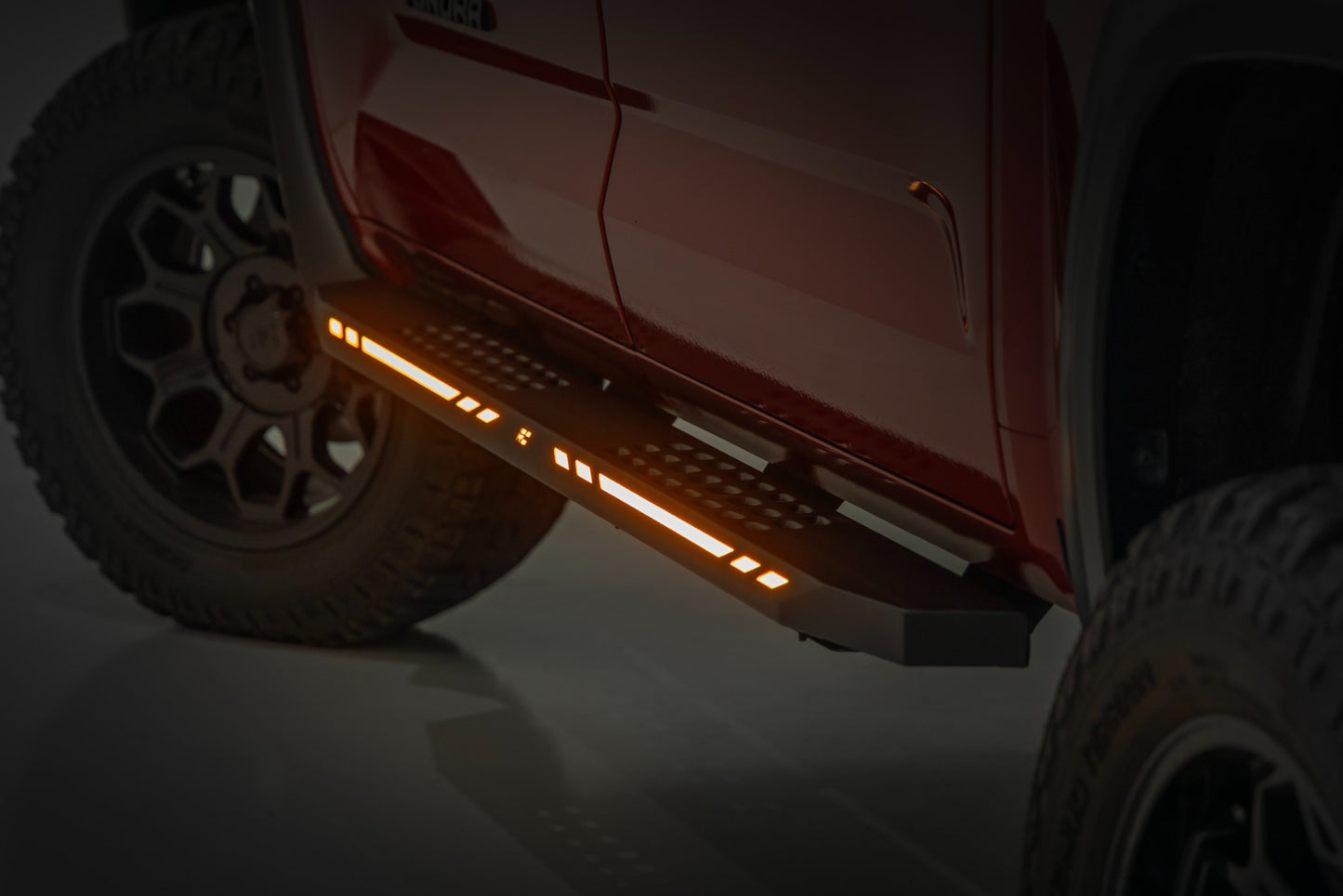AC2 Running Boards Amber/White CrewMax Toyota Tundra 2WD/4WD (22-26) Rough Country-1