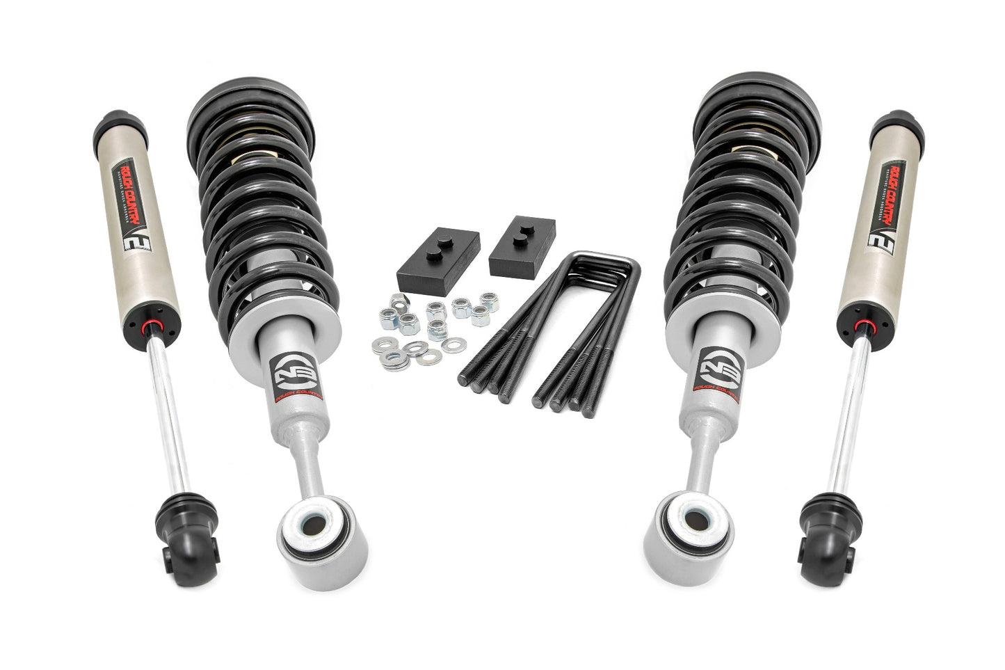 Rough Country 2.0 Inch Ford Strut Leveling Kit w/V2 Shocks For 04-08 F-150 2WD Rough Country