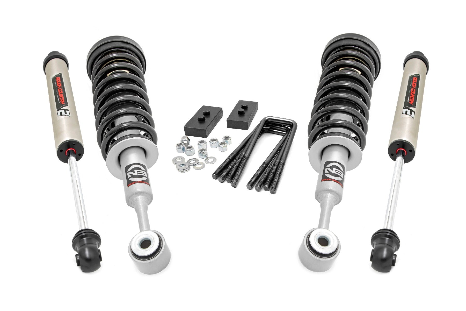 Rough Country 2.0 Inch Ford Strut Leveling Kit w/V2 Shocks For 04-08 F-150 2WD Rough Country