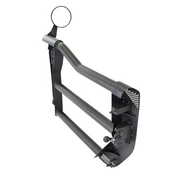 Trailline Tube Door Front Textured Black For 2007-2018 Jeep Wrangler JK Go Rhino-11