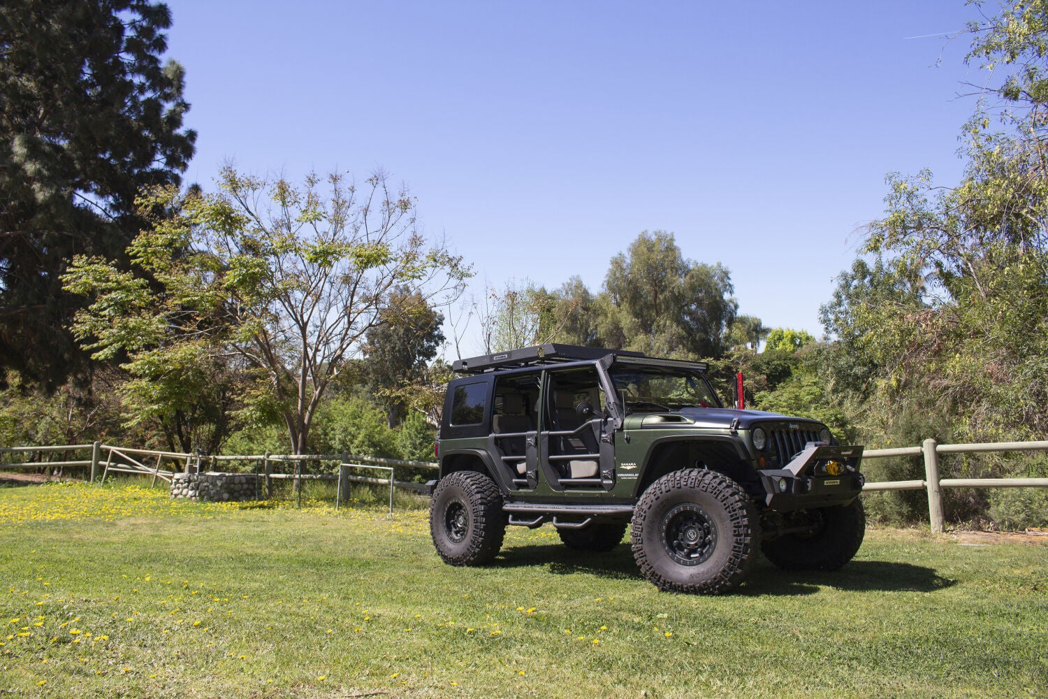 Trailline Tube Door Rear Textured Black For 2007-2018 Jeep Wrangler JK Go Rhino