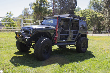 Trailline Tube Door Rear Textured Black For 2007-2018 Jeep Wrangler JK Go Rhino-1