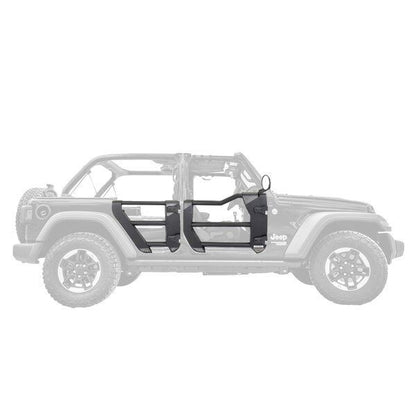 Trailline Tube Door Rear Textured Black For 2007-2018 Jeep Wrangler JK Go Rhino-2