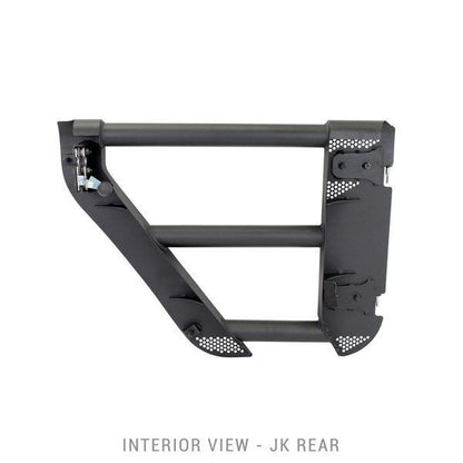 Trailline Tube Door Rear Textured Black For 2007-2018 Jeep Wrangler JK Go Rhino-6