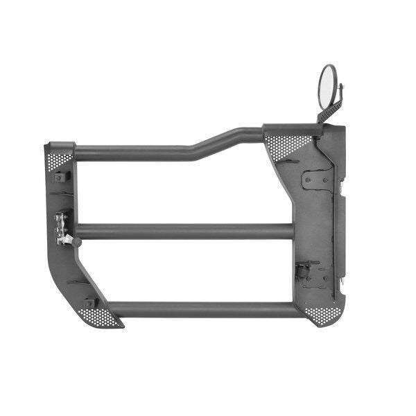 Trailline Tube Door Front Textured Black 2018-2026 Jeep Wrangler JL 2020-2025 Jeep Gladiator Go Rhino-13