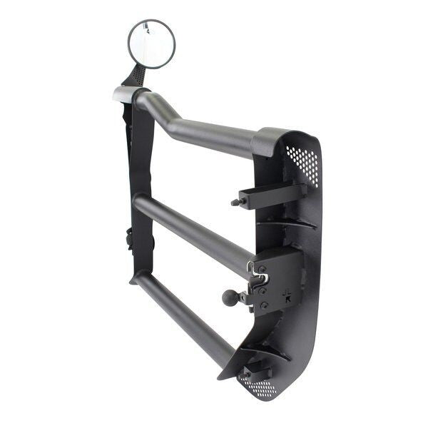 Trailline Tube Door Front Textured Black 2018-2026 Jeep Wrangler JL 2020-2025 Jeep Gladiator Go Rhino-14