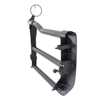 Trailline Tube Door Front Textured Black 2018-2026 Jeep Wrangler JL 2020-2025 Jeep Gladiator Go Rhino-14