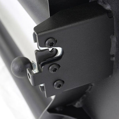 Trailline Tube Door Front Textured Black 2018-2026 Jeep Wrangler JL 2020-2025 Jeep Gladiator Go Rhino-5