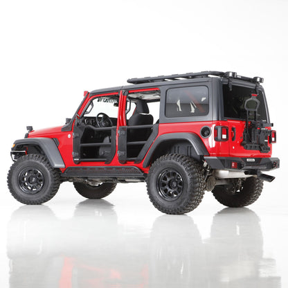 Trailline Tube Door Front Textured Black 2018-2026 Jeep Wrangler JL 2020-2025 Jeep Gladiator Go Rhino-10