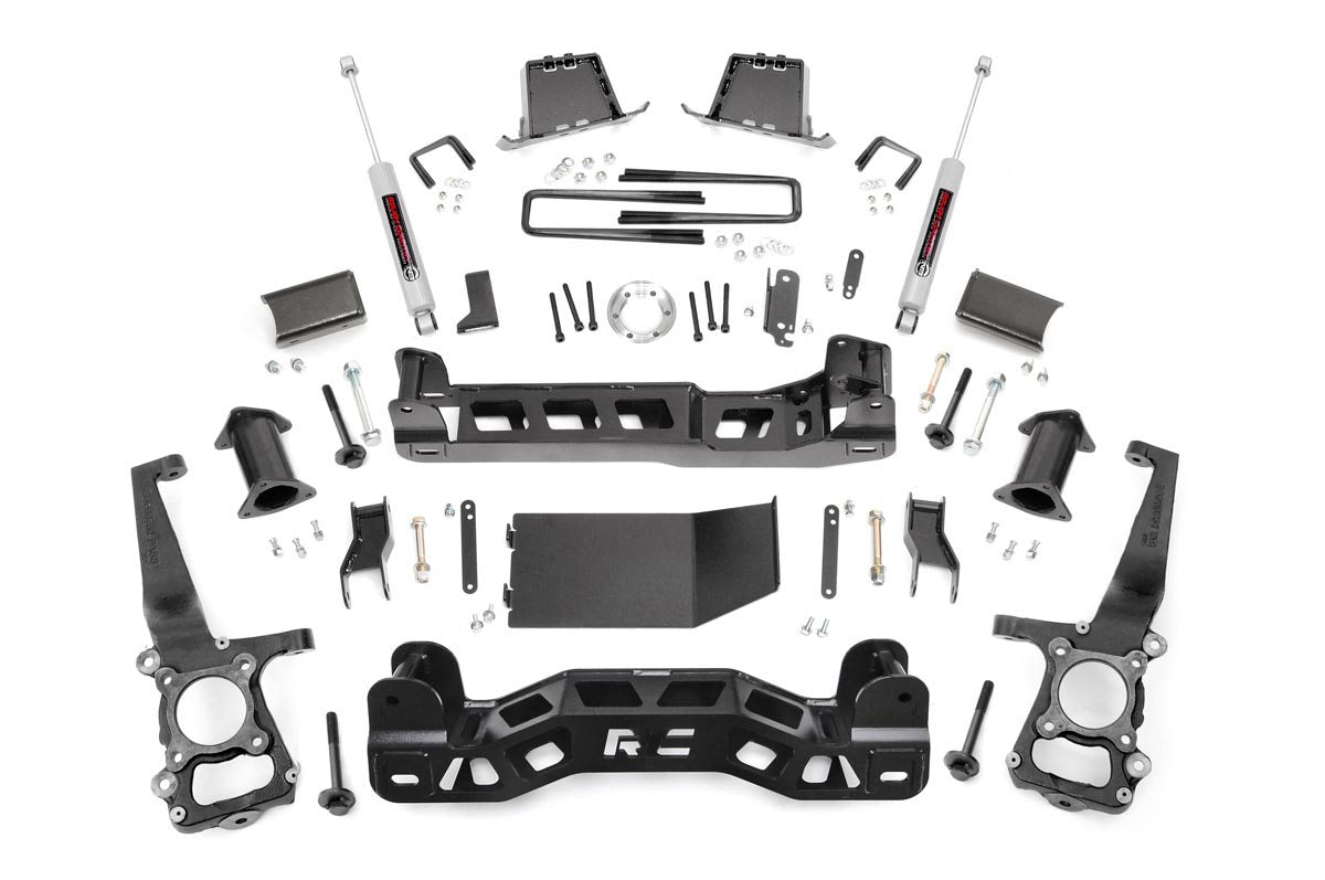 Rough Country 6 Inch Suspension Lift Kit Strut Spacers N3 Shocks 11-14 F-150 4WD Rough Country